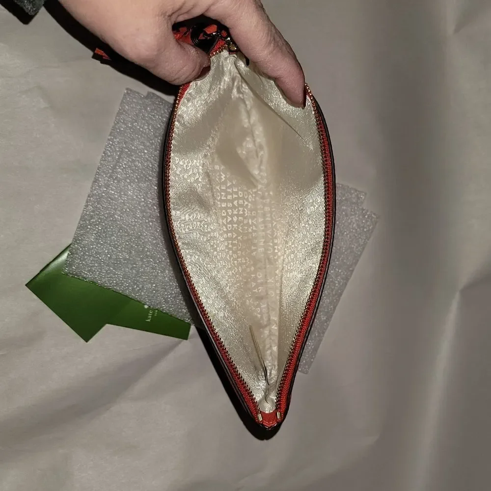 Kate Spade Gia Larchmont Avenue Logo Leather Clutch New